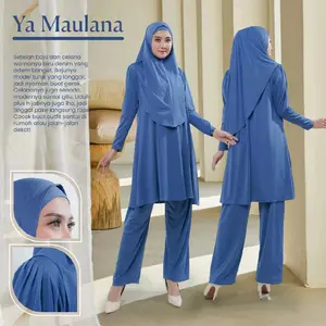 CNF | Setelan Celana + Set Hijab Bergo + Ciput Inner Bahan Jersey Baju Atasan Wanita Dewasa Muslim Dress Nyaman