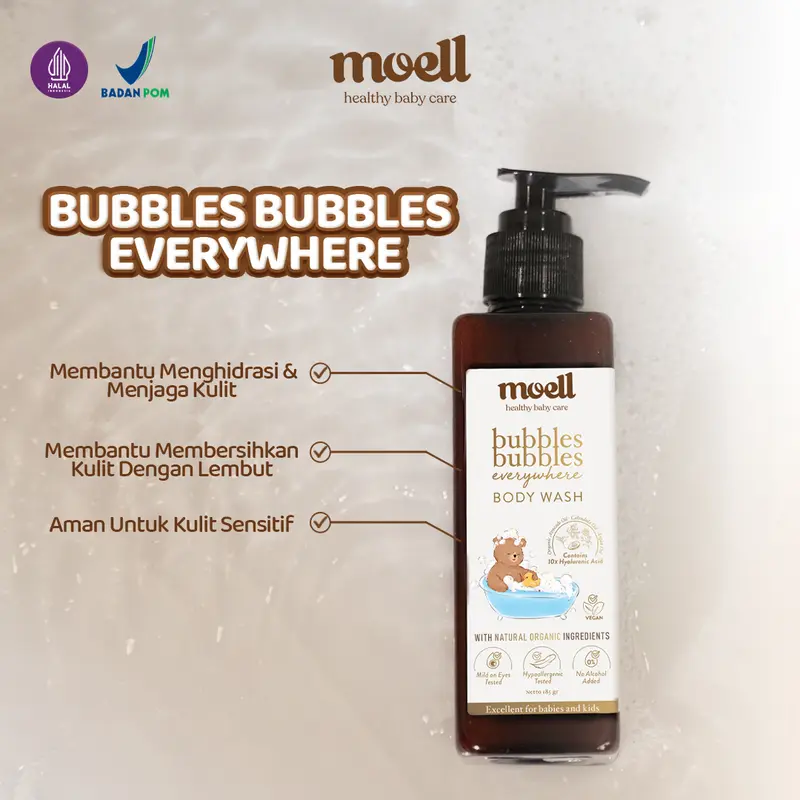 Moell Paket Special Bundling 4 in 1 - Body Wash - Shampoo - Hair Lotion - Balm / Natural Organic 2