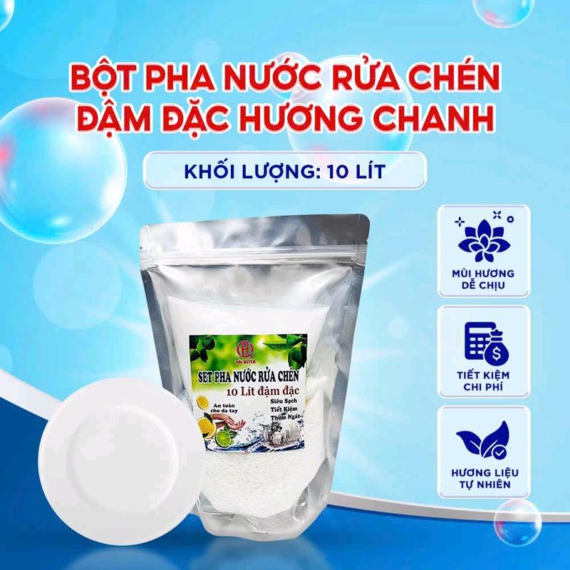 Sét pha 10 lít nước rửa chén đậm đặc hương chanh làm sạch dầu mở trên xoang nồi chén đĩa không hại da tay