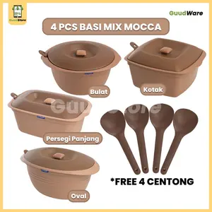( ISI 4 PCS ) PAKET MIX WADAH SAJI PRASMANAN SET/ PAKET MIX BASI SET SAJI PRASMANAN PLASTIK ESTETIK TEBAL DAN KOKOH