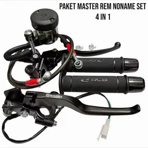 Paket Set 4in1 Master Rem Noname Set 1 Tabung big +Handgrip RCB HG55+jalu stang CNC+Selang Rem 95 Cm
