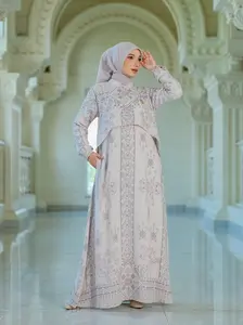 Zahra Namira Dress - Gamis Elegan Muslimah Kekinian Bahan Madameturky Adem Motif Eksklusif Busui & Wudhu Friendly Cocok untuk Kondangan Acara Formal dan Casual