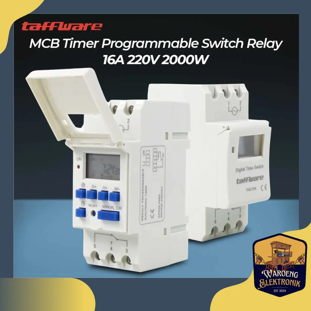 Taffware Programmable Digital Timer Switch Relay 20 Program 220V/16A - THC15A