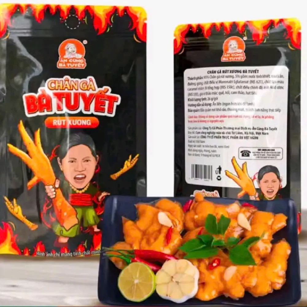 [tặng thêm 1 nem] Combo Tam bộ gồm: 5 chân gà rút xương tê cay 5 snack bòkobe, 5 snack nem nướng phên ăn vặt tê cay bà Tuyết food