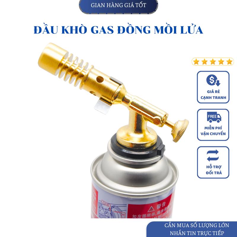 Khò Ga Mồi Lửa Đồng Nguyên Khối Cao Cấp Đầu Khò Gas Mini Cầm Tay Mồi Lửa Nhóm Than Củi Tiện Ích Đa Năng - 733
