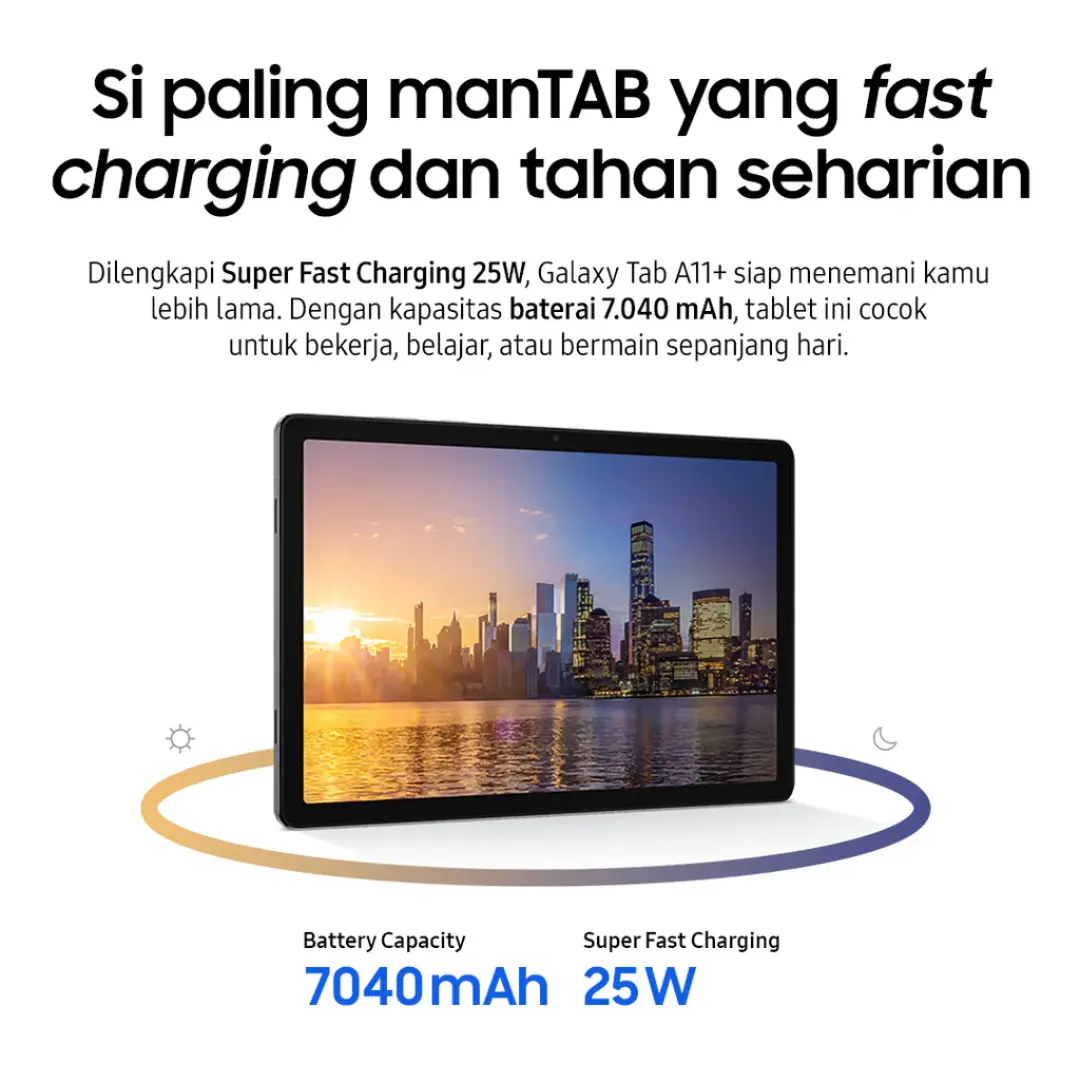 Samsung Galaxy Tab A11+ 5G 6/128GB UHD 4K 11inch 90Hz, Dolby Atmos Audio, 7040mAh Garansi Resmi Samsung Indonesia 1 Tahun