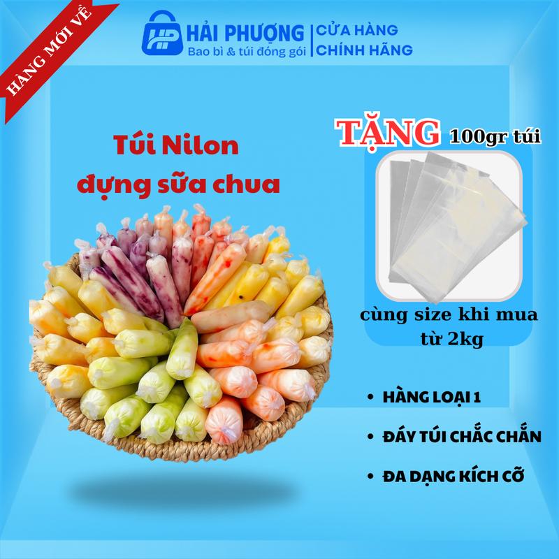  Túi Nilon làm sữa chua - kem túi  200gr -> 2kg  BAO BÌ HẢI PHƯỢNG đa dạng kích cỡ đựng sữa chua - kem túi tiện lợi 