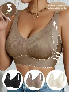 Brasier sin varillas ajustable y sin costuras para mujer, cómodo y transpirable con broche en la parte trasera, push up, lencería femenina para todas las estaciones, ropa de mujer