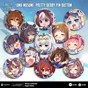 Pin Umamusume - Pin Bros Button Umamusume: Pretty Derby Karakter - Pin Peniti Gold Ship Oguri