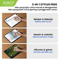 Gambar ROBOT Stylus Pen RSP01 Universal 2 in 1 Capacitive - Bisa untuk HP dan Tablet -  Garansi 1 Tahun - Bisa COD - White dari Robot Powerbank Indonesia Kab. Tangerang 4 Tokopedia