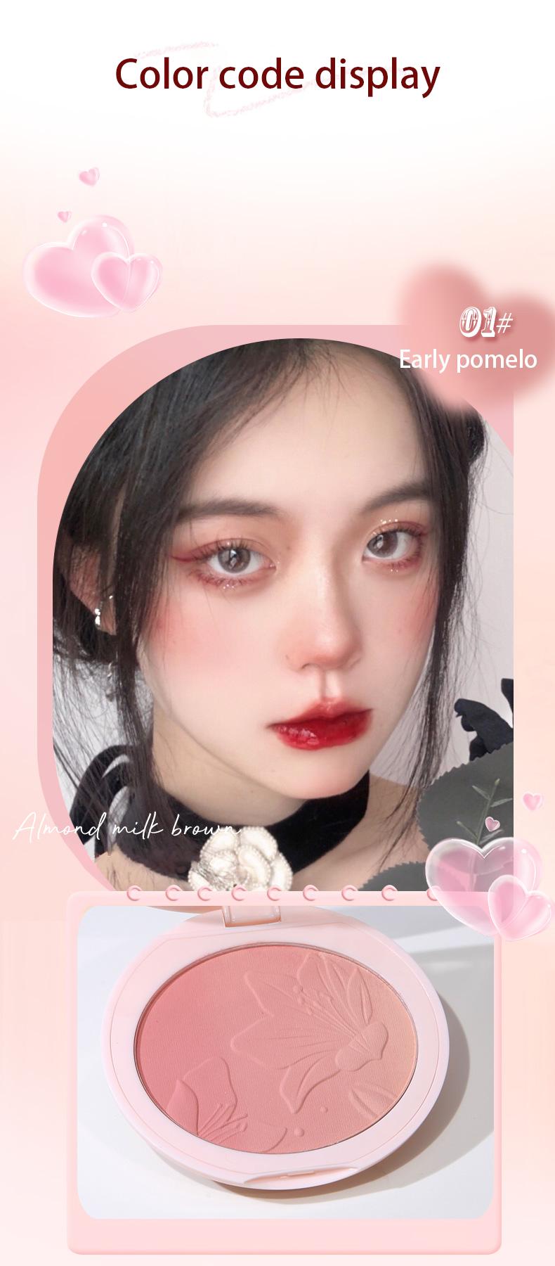 Product Introduction of 【buy 1 get 1 free】ZVEV Gradient powder blusher+brush, low saturation, improve atmosphere, can be used as concealer, 6 colors 4