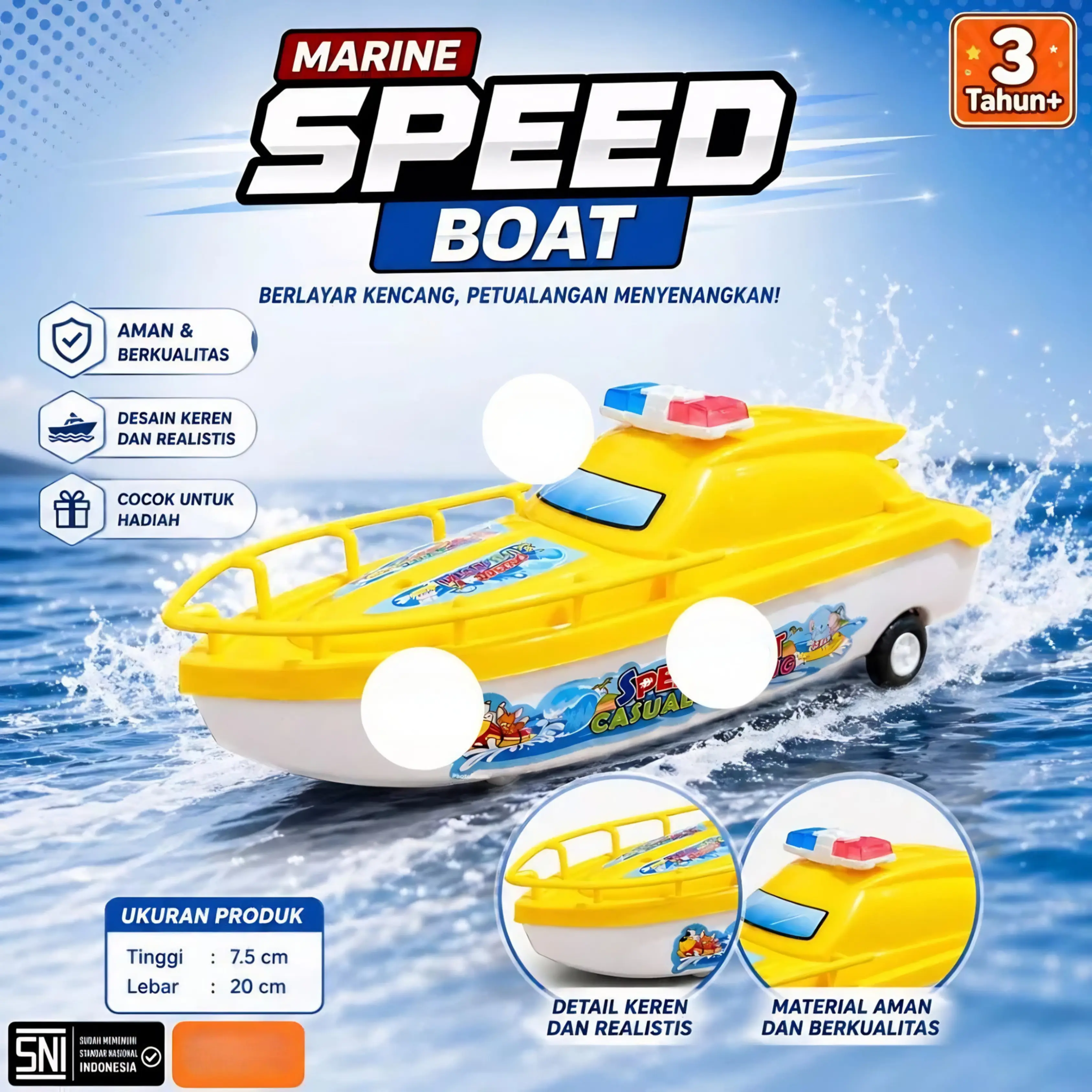 Mainan Speedboat Motor Boat Baterai Bisa Jalan Diatas Air Perahu Bisa Jalan Diatas Air Mainan Edukasi Anak