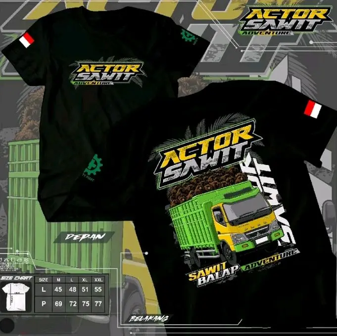 T SHIRT ACTOR SAWIT ADVENTURE KAOS DISTRO TRUK SAWIT SAWIT BALAP ADVENTUR COTTON COMBED 24 S Baju Pria Dewasa Keren Lembut