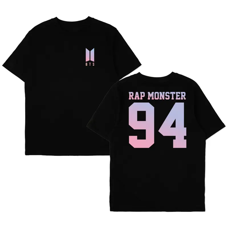 Kaos hitam Bangtan Logo BTS purple request nama dan nomor member purple 1