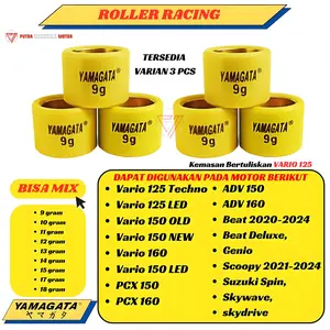 Roller Racing Vario 125 150 160 Fi Led 9-10-11-12-13-14-15 gr gram Genio Pcx Lokal Beat 2020-2024 Motor Motorcycle