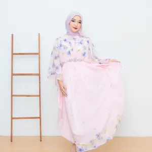 Cikistore - Elrin Kaftan Wanita Silk Original Motif Eksklusif | Gamis Lebaran Muslim Wanita Lengan Batwing