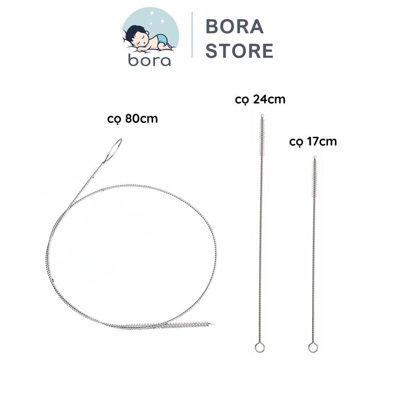 Cọ rửa ống hút bình sữa cọ rửa dây máy hút sữa cho bé Thép không gỉ uốn cong dễ dàng