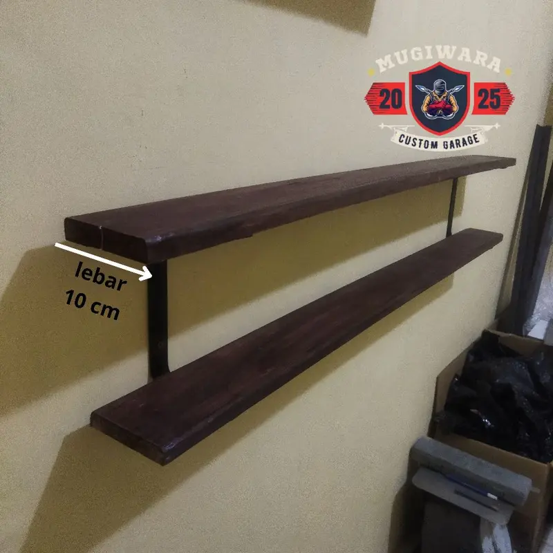RAK 2 SUSUN, Rak bumbu dapur, rak barang, rak dinding tempel lebar 10cm Ambalan 4