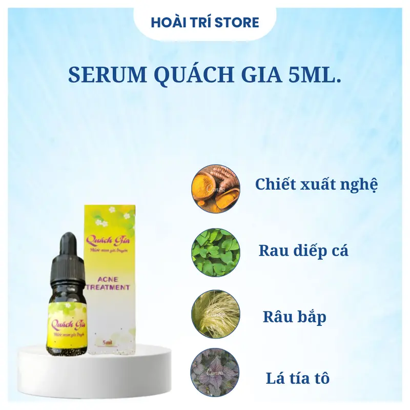 Serum Quách Gia Giảm Mụn- Trắng Da  Đẹp Da  5ml. Skincare Chăm Sóc Da Women 2