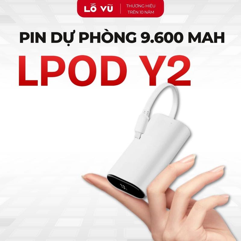 Pin sạc dự phòng 9.600 mAh LPOD Y2, Sạc nhanh 18W, Báo pin, Sạc dự phòng mini - Lỗ Vũ 1