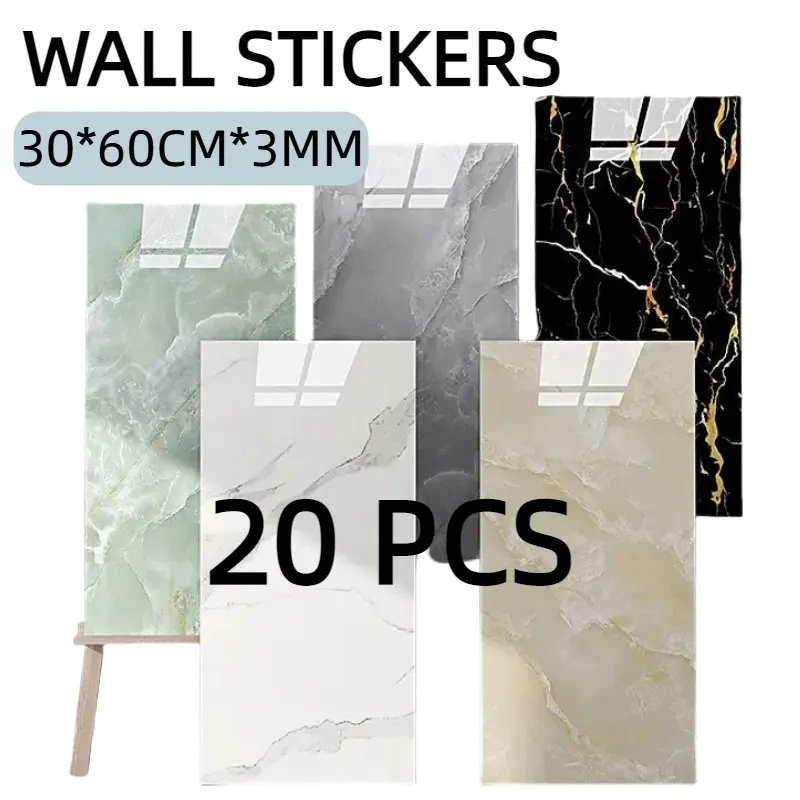 20PCS Wall Sticker Dinding Marbel Granit Vinyl 3D Wallpaper 30x60cm