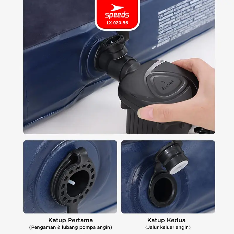 SPEEDS Matras Angin Single/Double Kasur Tiup Air Sleeping Bed Outdoor Indoor Kasur Tidur Dewasa 020-56 4