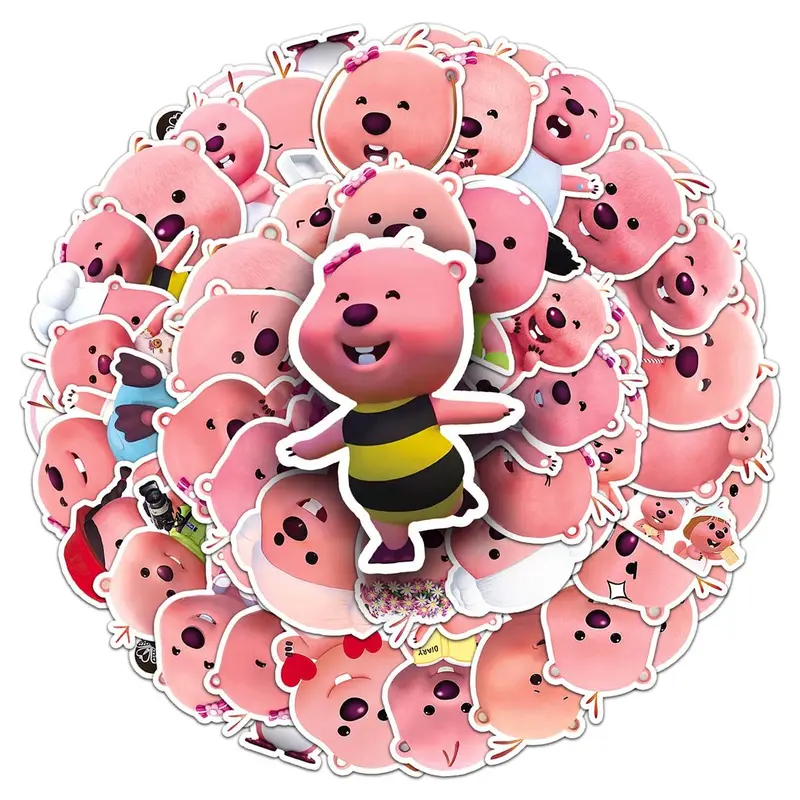 50/10 miếng Loopy sticker, siêu dễ thương, không thấm nước, thích hợp cho máy tính xách tay, điện thoại, ô tô, mũ bảo hiểm 2