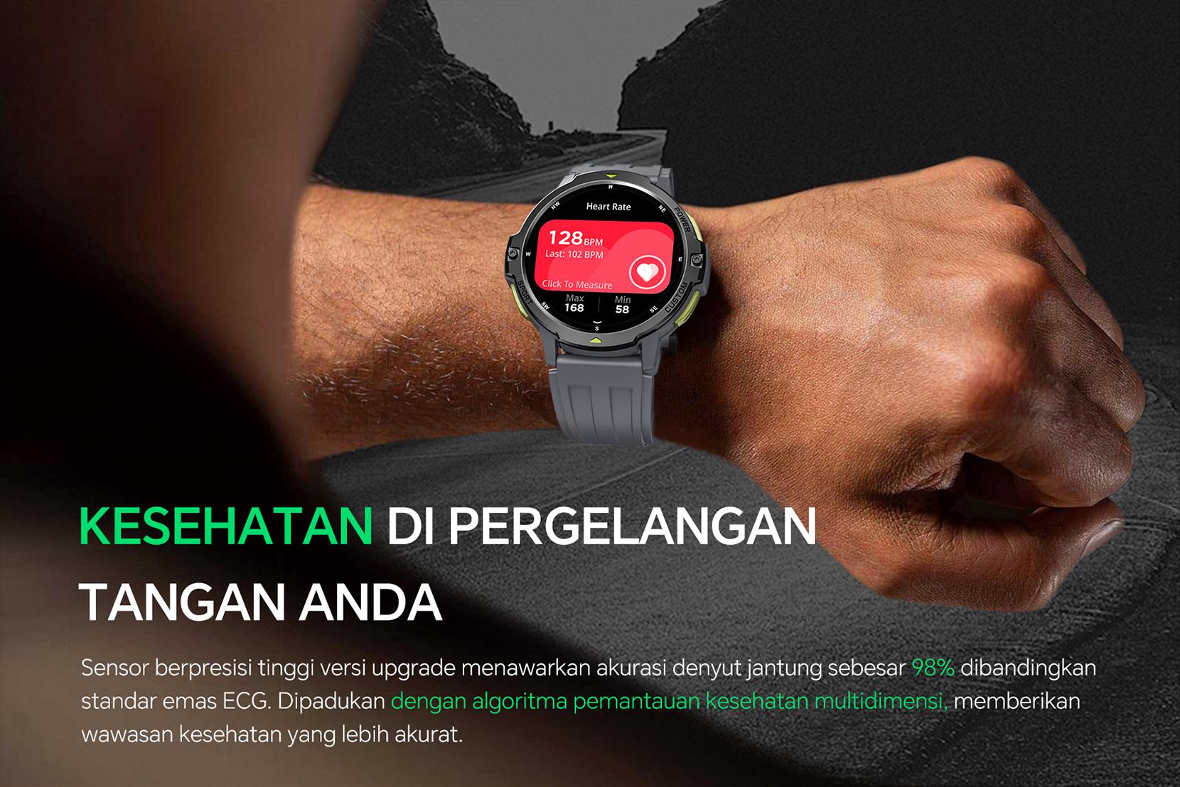 【Peluncuran Produk Baru】Citijungle GPS Smartwatch APEX1, 1.46‘’ Layar IPS Resolusi Tinggi, Dilengkapi GPS dan Giroskop Enam Sumbu, Tahan Air hingga 20 Meter (2ATM), Fitur Cerdas, Daya Tahan Baterai Super Lama, Koneksi Bluetooth.