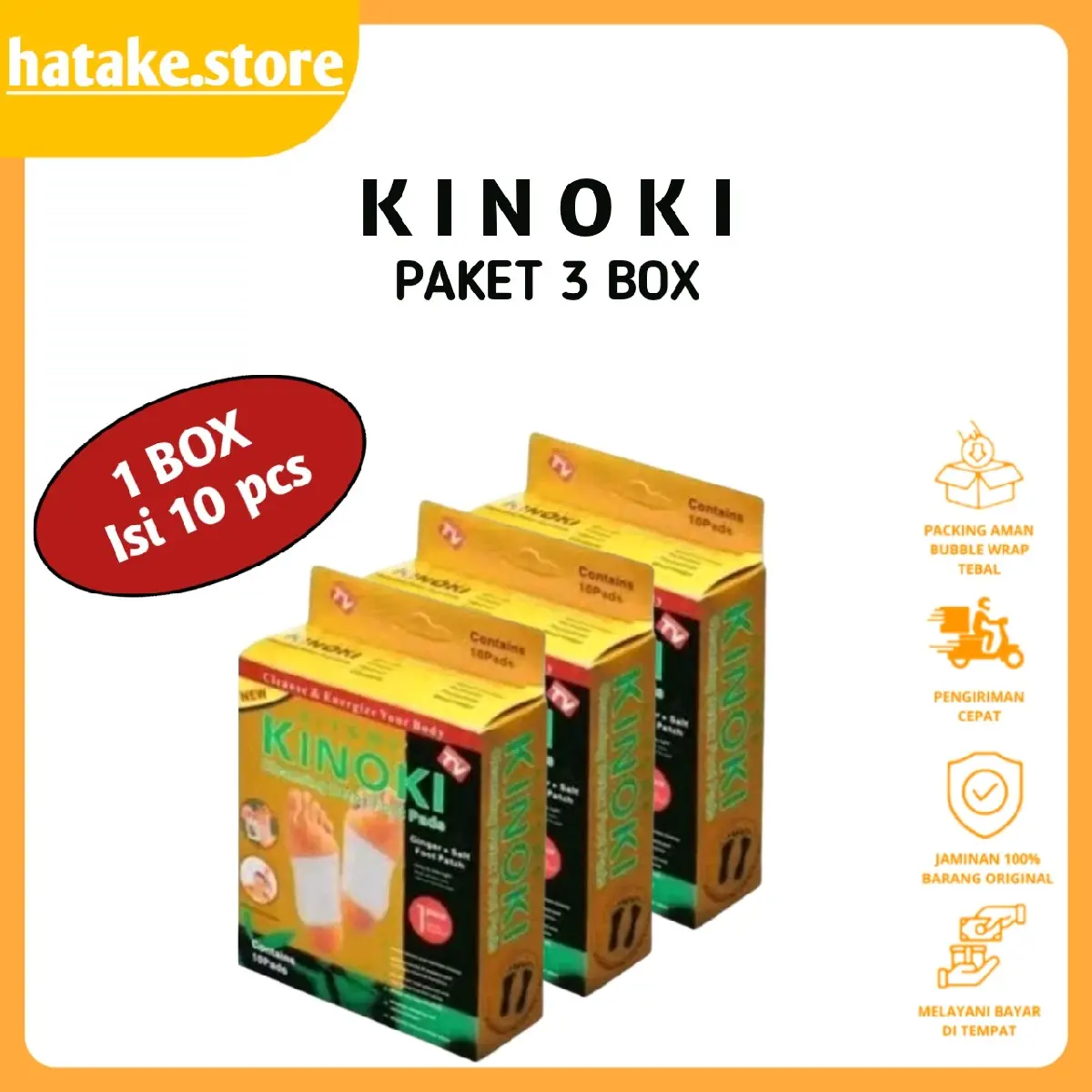 Paket 30 pcs Kinoki Gold Detok Original Asli 3 Box Koyo Kaki Penyerap Racun Di Tubuh Saat Tidur
