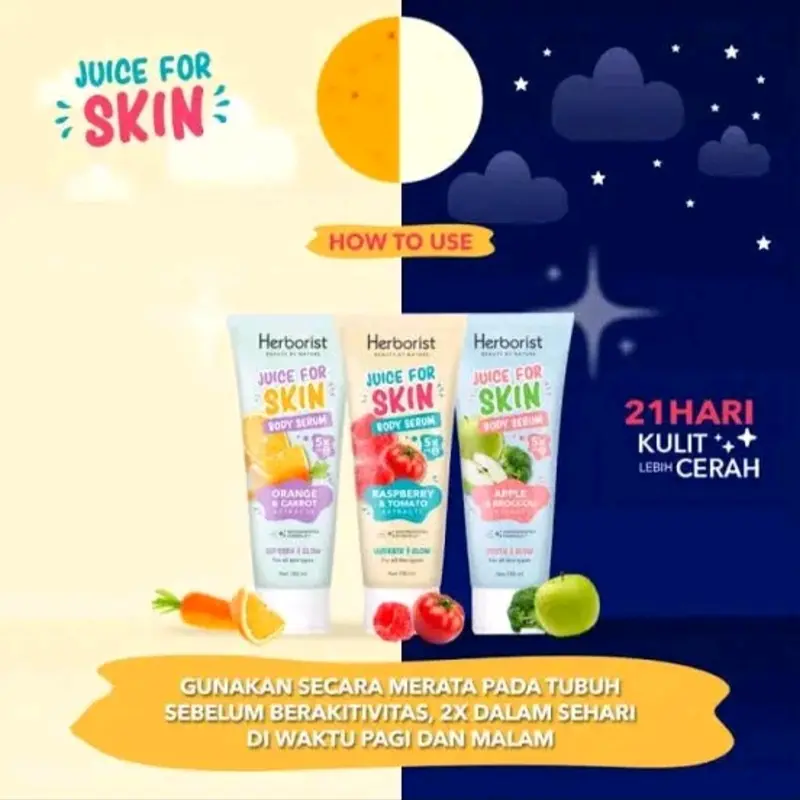 Herborist body serum 180ml varian random mencerahkan vitamin berry orange 5