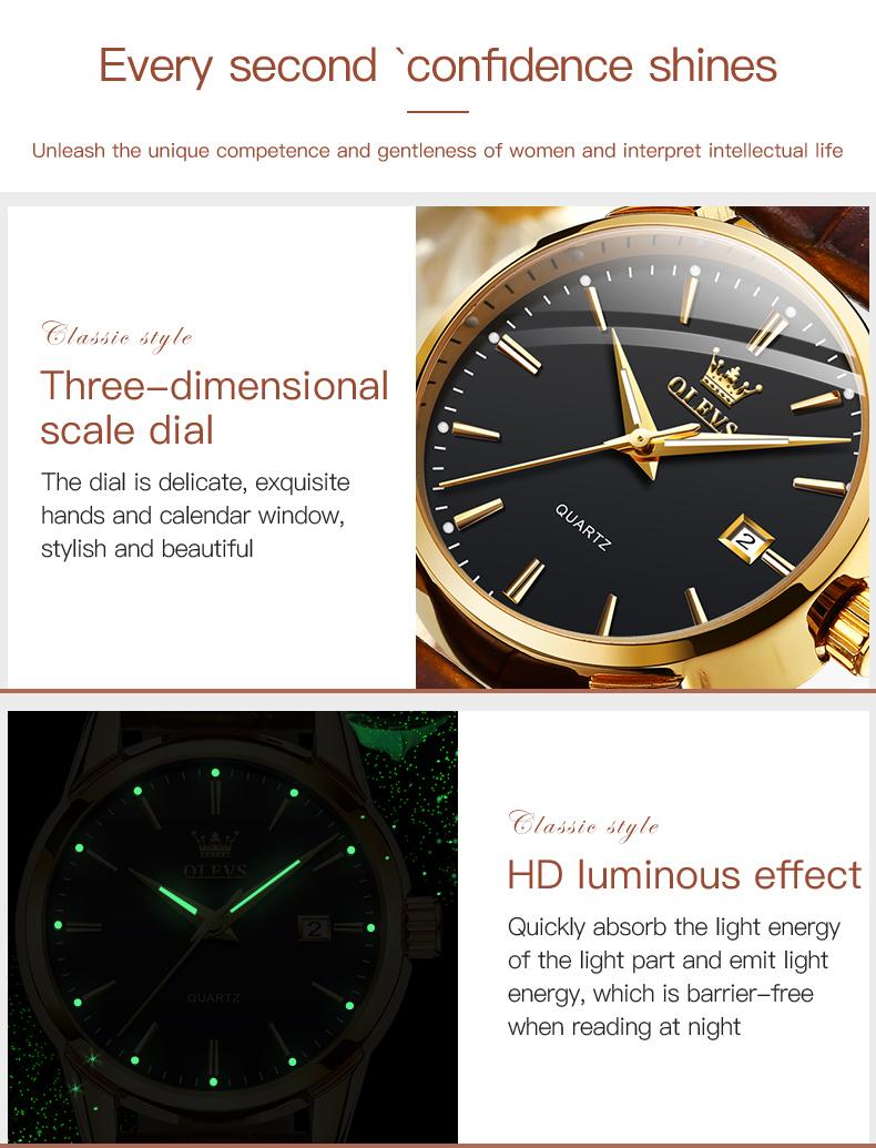 Product Introduction of OLEVS #6898 Fashion Casual Women Quartz Watch Waterproof Watch Top Brand Luxury Simple Business Sports Wristwatches For Ladies Girls Students Female Gift 15