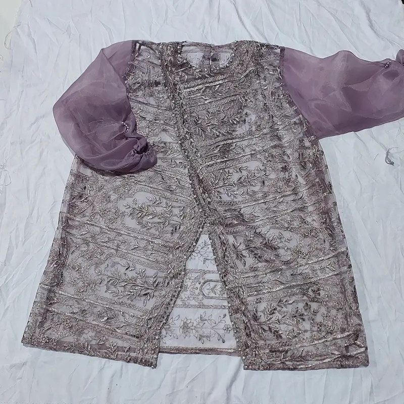 Zize  Jumbo LD 120 Brokat Organza Full Payet / Tunik Brukat / Baju Hari Raya, Kondangan, Wisudaan atau Bridesmaids Atasan Muslim Wanita Dewasa Remaja outer silang 7