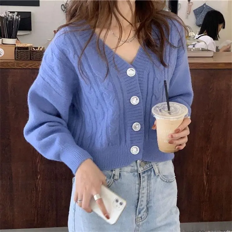Cardigan Luca Knitwear Wanita Atasan Outer Panjang Baju Motif Crop Tebal Katun Casual Kardigan Jaket Bunga Sweater 5
