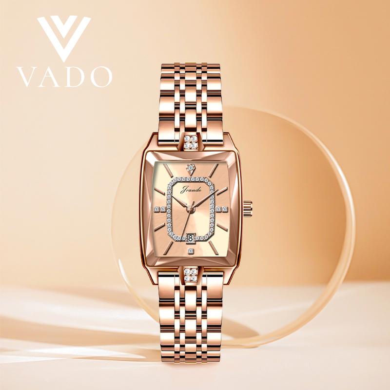 [LIVE - 7786] Đồng Hồ Nữ Mặt Vuông, Mặt Đính Đá Sang Chảnh - DHJ7786