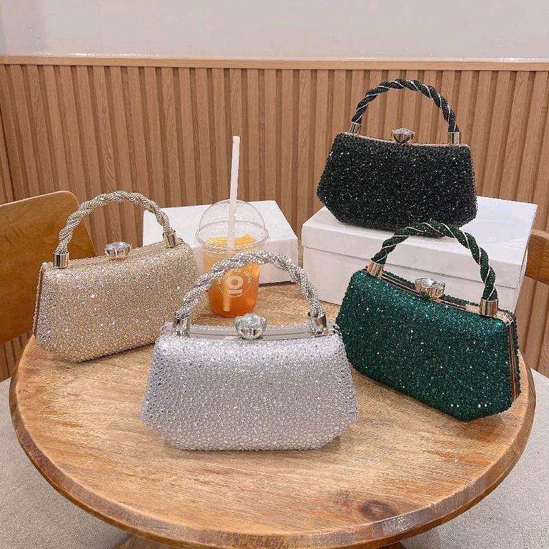 QC LOẠI 1 CÓ SẴN HCM Cốp Đi Tiệc Size 20cm Quai Kiềng Xoắn Full Đá Túi Xách Nữ Đeo Chéo Women Bag Clutch Cầm Tay Kèm Dây Xích