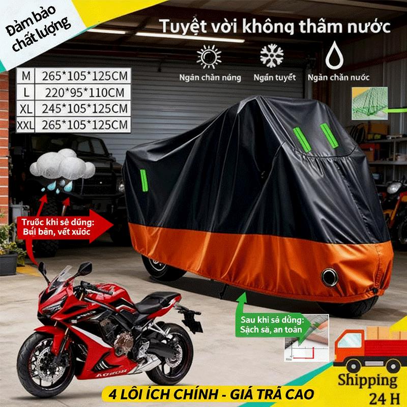 Bạt Phủ Xe Máy Chống Mưa, Nắng, Bao Tất Cả Các Mùa Bụi Bẩn Chất Lượng Cao Chống Thấm Tuyệt Đối, Bao Trùm Cả Xe Với lỗ khóa ô tô che mưa cho xe máy bạt phủ xemáy chống UV.