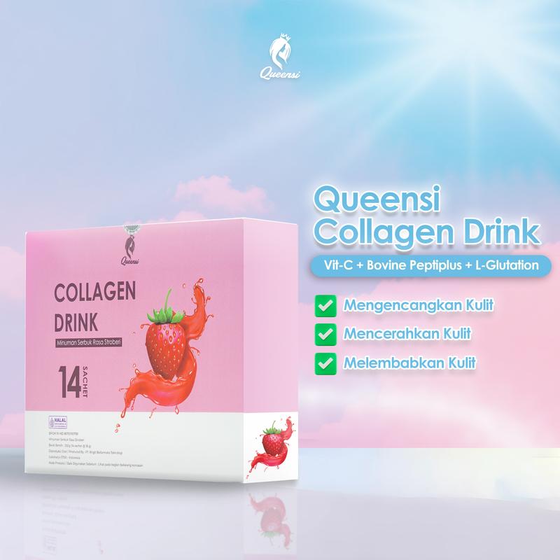 [ 2 Box ] Collagen Queensi Original Isi 28 Sachet - Suplemen Kecantikan Kulit minuman  pemutih collagen 8