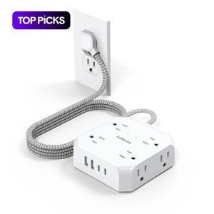8つの出口と2つのUSBポートと2つのUSB-Cポートが付いた多機能の電気ソケット、ホームオフィス用の12個の3面の複数の出口電源ストリップ