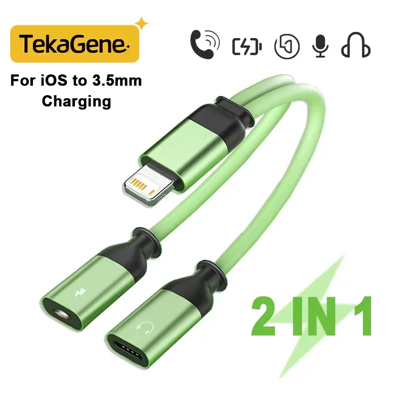 Bộ Chuyển Đổi Sạc OTG 2 IN 1, Dành Cho iOS Sang 3.5MM, Bộ Chuyển Đổi Giắc Cắm Tai Nghe, Phụ Kiện Bộ Chia Điện Thoại, Tương Thích Với iPhone 14 13 12 11 X Pro Max Usb