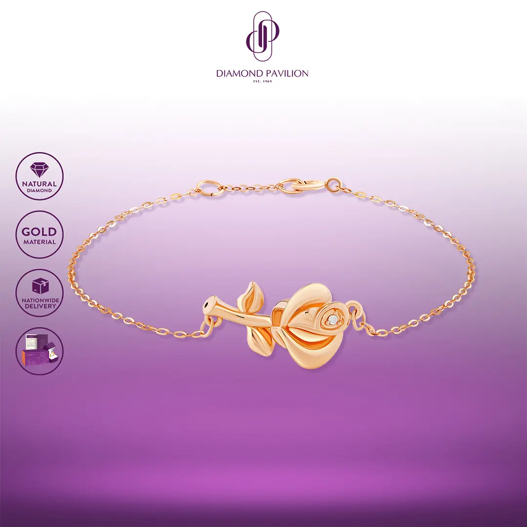 Diamond Pavilion Gelang Emas Batu Berlian Holland Tulip Bracelet