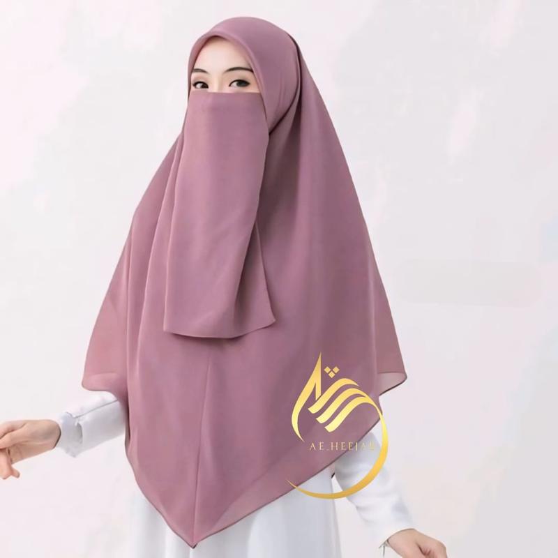Product Introduction of {SET CADAR} JILBAB SYAR'I SEGI EMPAT INSTAN JUMBO PREMIUM | TUDUNG HAFIZAH Bisnis Pad Muslim Layer Doll Ceruty Sifon Kerudung 4