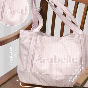 READY DAILY TOTE BAG ARABELLE SCARF KANVAS TEBAL FURING