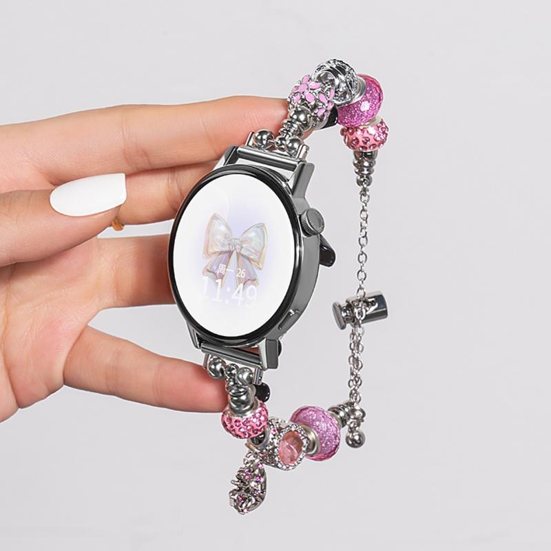 ROJO FOX Pink Pearl Gelang Tali Jam Elegan Strap tali jam tangan smartwatch iWatch Women's Watch Bands | Stylish Straps 6
