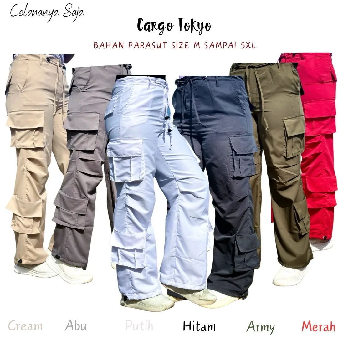 Cargo Tokyo Bahan Parasut Super Avb 6 Warna 6 Kantong Aktif Unisex Untuk Aktifitas Olahraga Tracking Fashion & Sport