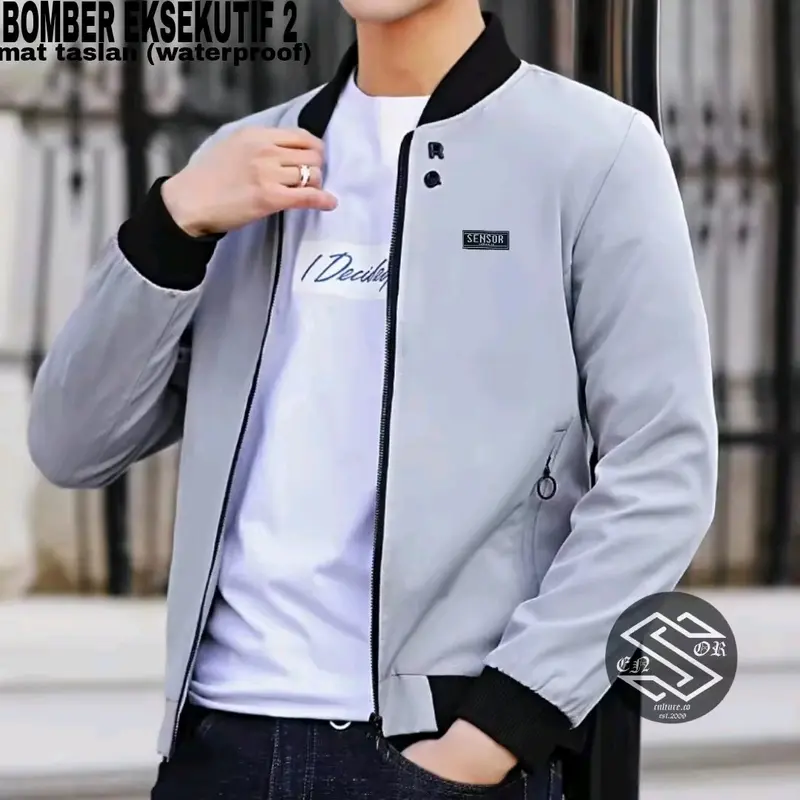 Jaket bomber casual terkeren // jaket pria berkualitas anti air dan angin tebal // jaket bomber premium //bahan taslan NPC tebal 2