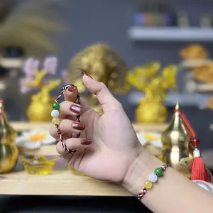 CAKRA RATU - Gelang Tridatu Zodiak Gemini Batu Emerald, Agate, Citrine