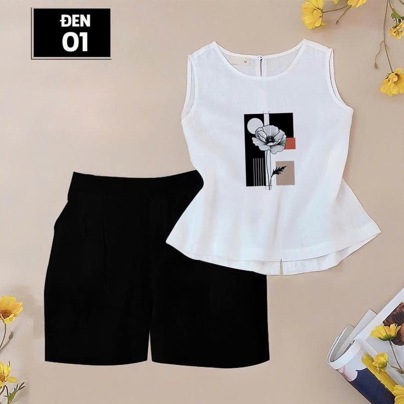  SET bộ đồ đũi nữ hàng đẹp loại 1 set bộ nữ sát nách đơn giản năng động 