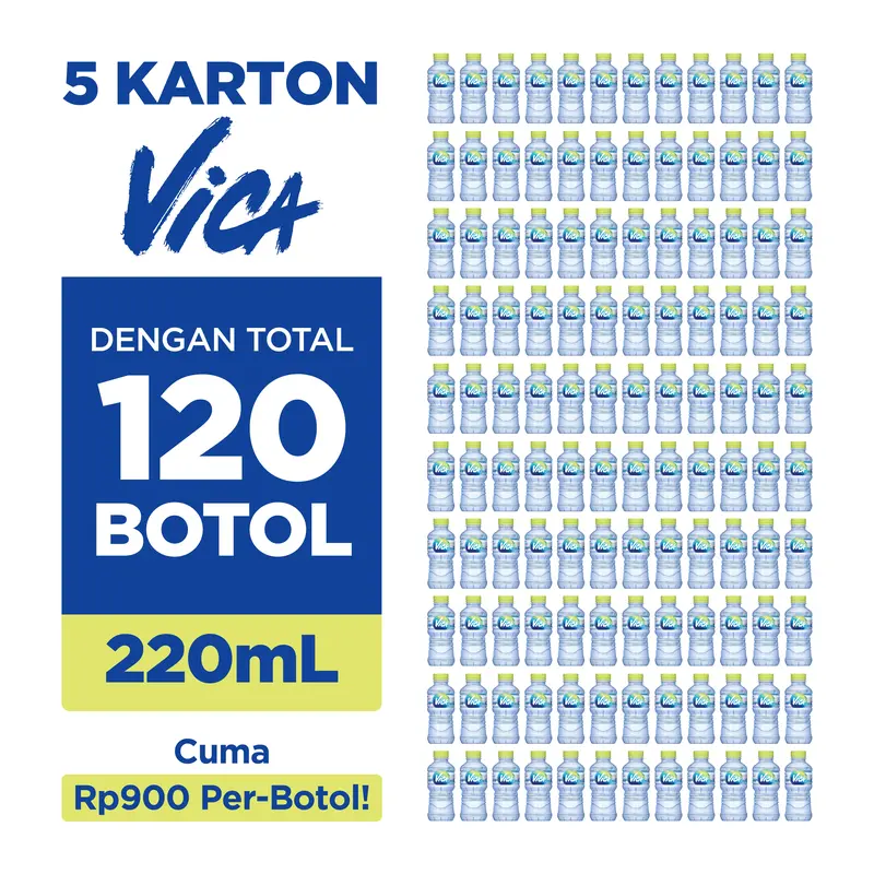 5 KARTON AIR MINERAL VICA PET 220ML [120 BOTOL] 3