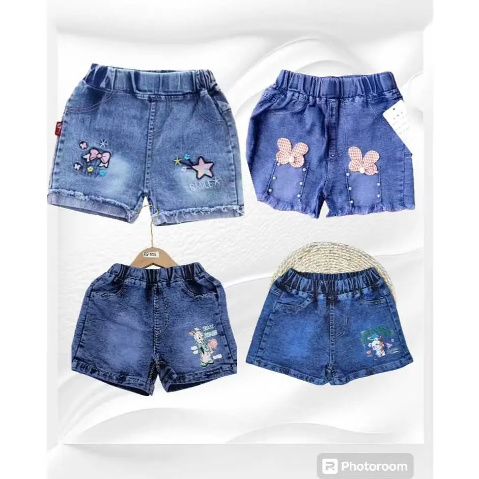 3 pcs.100 rb. celana pendek hotpen jeans import anak cwek rawis mutiara usia 1-10 thn motif random terbaru Cewek   Bayi Fashion Perempuan Kids