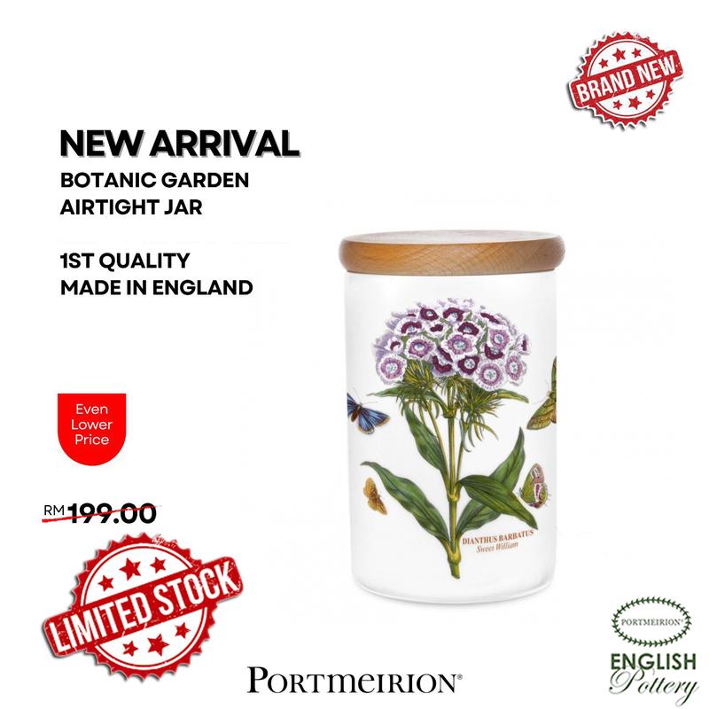 Portmeirion Botanic Garden Barattolo Per Conserve 5.5 Pollici – In Terracotta, Con Decorazione Cyclamen, 14 Cm, Ideale Per Cucina E Dispensa, Solo Lavaggio A Mano